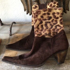 Vintage Italian made calfskin and suede boots